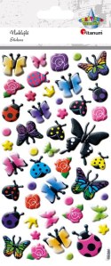 Naklejka (nalepka) Craft-Fun Series wypukła motyle, biedronki, kwiaty Titanum (PPA005)