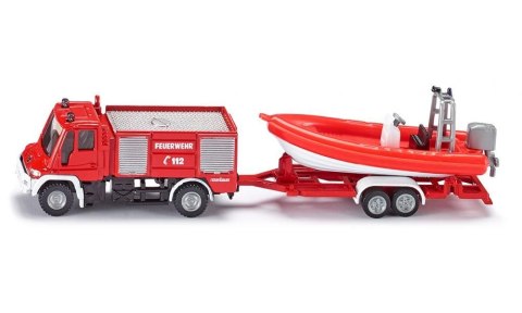 Samochód strażacki Unimog z łodzią Siku (1636) Samochód strażacki Unimog z łodzią Siku (1636)