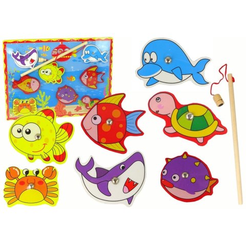 Gra zręcznościowa Drewniany Zestaw Do Łowienia Rybek Kolorowy Magnes Lean (15256)