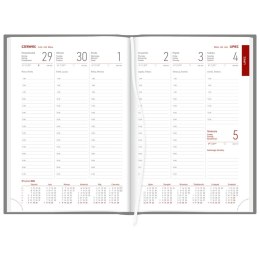 Kalendarz książkowy (terminarz) CZARNY aluminium TYGODNIOWY A5 (237 A5TB)