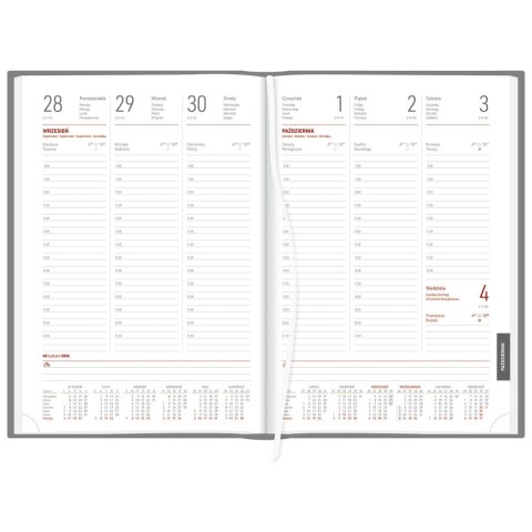 Kalendarz książkowy (terminarz) CZARNY aluminium TYGODNIOWY B5 (237 B5TB)