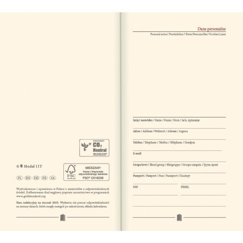 Kalendarz książkowy (terminarz) mix vivella kieszonkowy A6 Lucrum (11T)