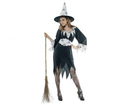 Kostium Zestaw dla dorosłych Jasna Czarownica (sukienka, kapelusz, pasek ), rozm. M Godan (SL-CZBM)