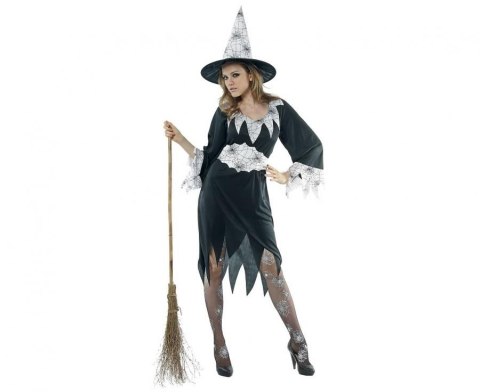 Kostium Zestaw dla dorosłych Jasna Czarownica (sukienka, kapelusz, pasek ), rozm. M Godan (SL-CZBM)