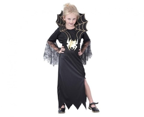 Kostium Zestaw dla dzieci Czarna Wdowa (sukienka, kołnierz, pasek), rozm. 120/130 cm Godan (SL-BW12)