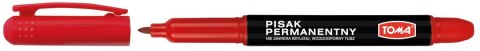 Marker permanentny czerwony wkład czerwony 1,2mm okrągła końcówka Toma (TO-324)