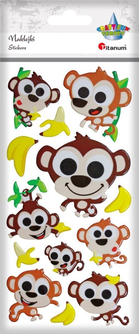 Naklejka (nalepka) Craft-Fun Series Małpki wypukłe miękkie Titanum (SWP-2413)