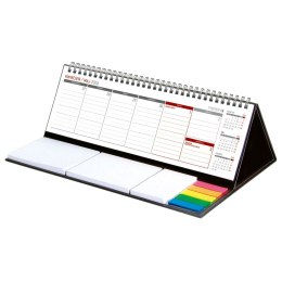 Kalendarz biurkowy TYGODNIOWY MAXI biurkowy z notesem,SPIRALOWANY 305mm x 100mm Wydawnictwo Wokół Nas (KB 042 B CZARNY)