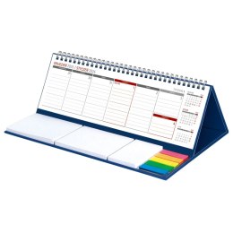 Kalendarz biurkowy TYGODNIOWY MAXI biurkowy z notesem,SPIRALOWANY 305mm x 100mm Wydawnictwo Wokół Nas (KB 042 B GRANATOWY)