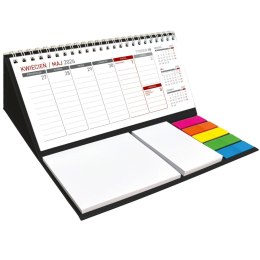 Kalendarz biurkowy tygodniowy MAXI biurkowy z notesem, spiralowany 210mm x 110mm Wydawnictwo Wokół Nas (KB 044 B czarny)