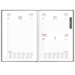 Kalendarz książkowy (terminarz) CZARNY aluminium DZIENNY B6 (237 B6DB)