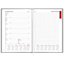 Kalendarz książkowy (terminarz) CZARNY aluminium TYGODNIOWY Z NOTESEM A5 (237 A5TNB)