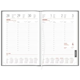 Kalendarz książkowy (terminarz) SREBRNY aluminium TYGODNIOWY B5 (237 B5TB)