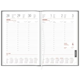 Kalendarz książkowy (terminarz) tygodniowy ALUMINIUM SREBRNY A4 Wydawnictwo Wokół Nas (237 A4TB)