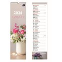 Kalendarz ścienny paskowy 135mm x 500mm Interdruk (KWIATY)