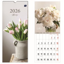 Kalendarz ścienny paskowy 170mm x 410mm Interdruk (KWIATY)