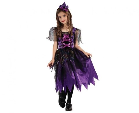 Kostium Zestaw dla dzieci Fioletowa Czarownica (sukienka, opaska), rozm. 130/140 cm Godan (SL-CF13)