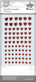 Kryształki Craft-Fun Series samoprzylepne czerwone Titanum (serca)