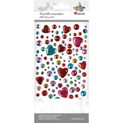 Kryształki Craft-Fun Series samoprzylepne serca mix Titanum