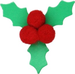 Naklejka (nalepka) Craft-Fun Series 3D liście ostrokrzewu z owocami z pomponów Titanum (25CY0424-17)