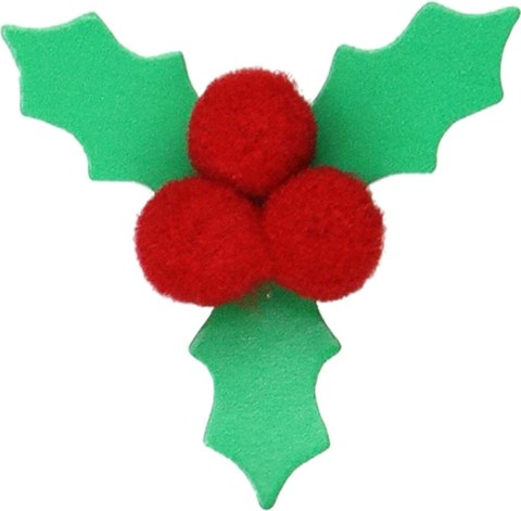 Naklejka (nalepka) Craft-Fun Series 3D liście ostrokrzewu z owocami z pomponów Titanum (25CY0424-17)