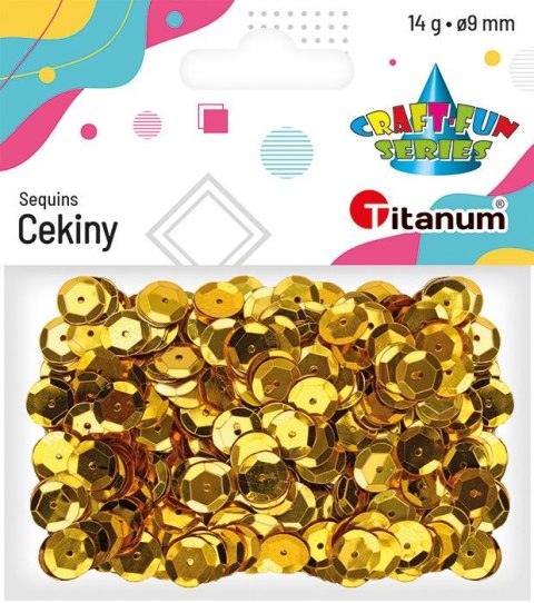 Cekiny Craft-Fun Series okrągłe 9mm złote 14g Titanum (268299) Cekiny Craft-Fun Series okrągłe 9mm złote 14g Titanum (268299)