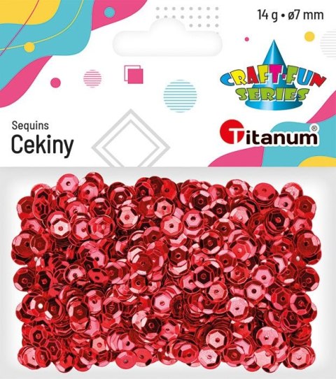 Cekiny Craft-fun Series okrągłe 7mm czerwone 14g Titanum (CM6R) Cekiny Craft-fun Series okrągłe 7mm czerwone 14g Titanum (CM6R)