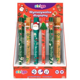 Długopis wymazywalny Chrisymas wymazywalny niebieski wkład niebieski 0,5mm Strigo (SSC200)