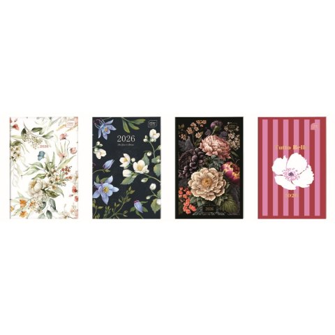 Kalendarz książkowy (terminarz) miękka oprawa FLOWERS A6 Interdruk (64 stony)