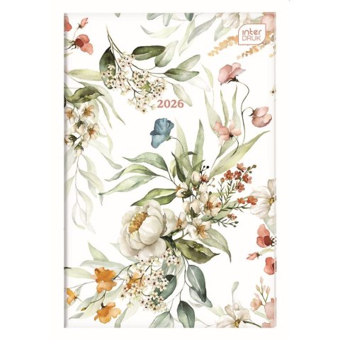 Kalendarz książkowy (terminarz) miękka oprawa FLOWERS A6 Interdruk (64 stony)