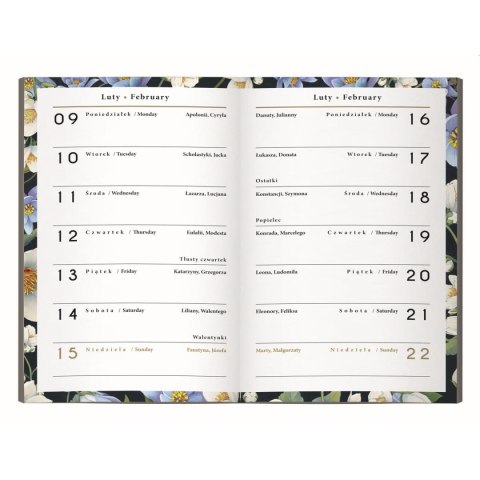 Kalendarz książkowy (terminarz) miękka oprawa FLOWERS A6 Interdruk (64 stony)