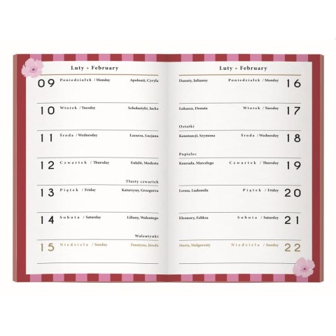 Kalendarz książkowy (terminarz) miękka oprawa FLOWERS A6 Interdruk (64 stony)