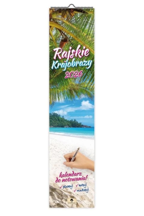Kalendarz ścienny PASKOWY WĄSKI RAJSKIE KRAJOBRAZY 106mm x 470mm Pan Kalendarzyk (KPW V.5)