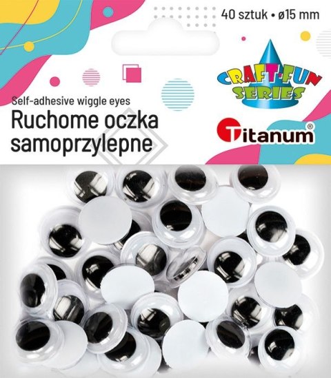 Oczka Craft-Fun Series samoprzylepne 15mm 40 szt Titanum Oczka Craft-Fun Series samoprzylepne 15mm 40 szt Titanum