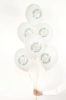 Balon gumowy Pierwsza Komunia Święta (1 op. / 6 szt.) biały 300mm Partydeco (SB14P-332-000-6)