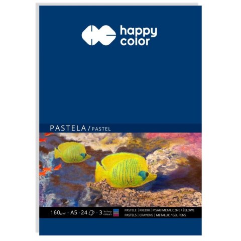 Blok artystyczny Do pasteli Blok do pasteli 3 kolory po 8 kartek A5 160g 24k Happy Color (HA 7816 1520-A24)