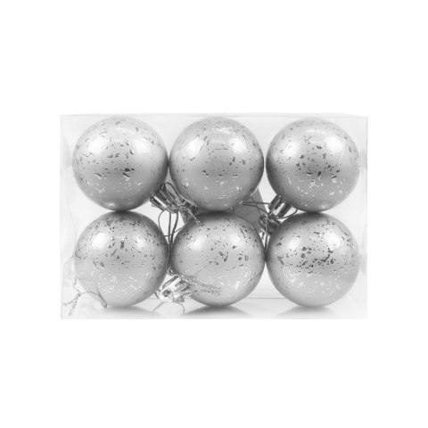 Bombki Zestaw bombek z efektem rosy (6 szt.) - srebrny Arpex (BN6477SRE-6125) Bombki Zestaw bombek z efektem rosy (6 szt.) - srebrny Arpex (BN6477SRE-6125)