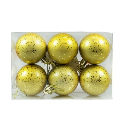 Bombki Zestaw bombek z efektem rosy (6 szt.) - złoty Arpex (BN6460ZLO-6125)