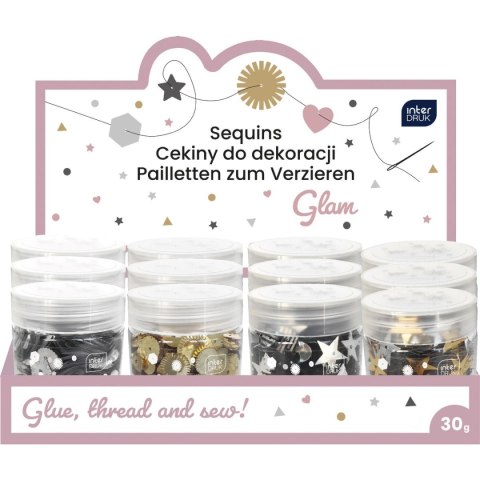 Cekiny GLAM 30G mix 30g Interdruk