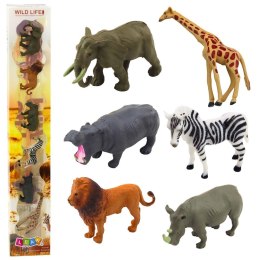 Figurka Dzikie Zwierzęta Żyrafa Zebra Lew 6-8cm 6szt Lean (23289)