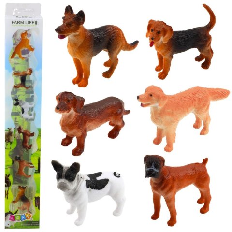 Figurka Psy Owczarek Niemiecki Jamnik Buldog Francuski 4cm 6szt Lean (23297)