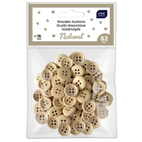 Guziki mix kolrów mix 62 szt Interdruk (naturalne)