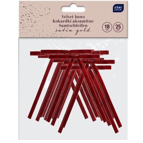 Kokarda aksamitna 19cm/25 szt czerwone Interdruk (red)