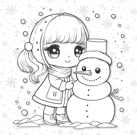 Kolorowanka Sypie śnieg 3D