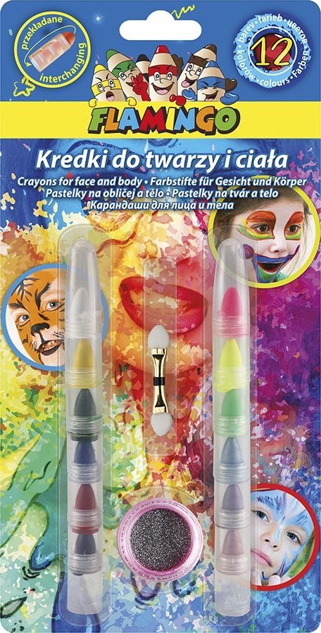 Kredki do malowania twarzy segmentowe mix 12 kol. Titanum