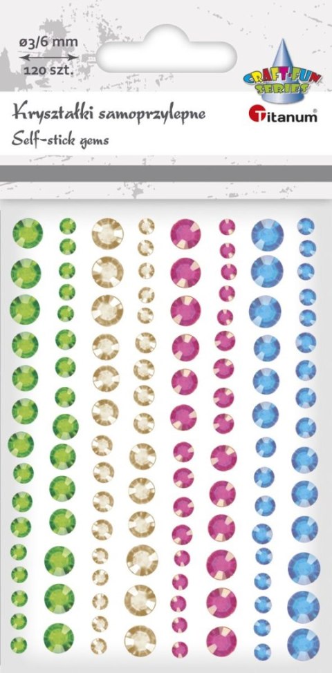 Kryształki Craft-Fun Series samoprzylepne Pastelowe kropki mix Titanum