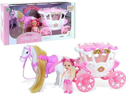 Lalka w karocy z koniem [mm:] 80 Adar (608108)