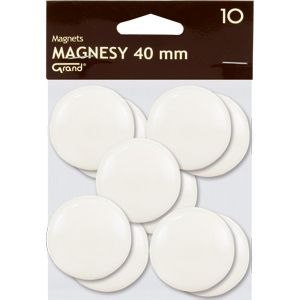 Magnes biały śr. 40mm Grand (130-1699) 10 sztuk Magnes biały śr. 40mm Grand (130-1699) 10 sztuk