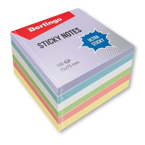 Notes samoprzylepny (karteczki) różne [mm:] 75x75 Berlingo (323564)