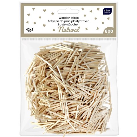 Patyczki naturalne do prac plastycznych 800 szt Interdruk (42x2 800 szt)